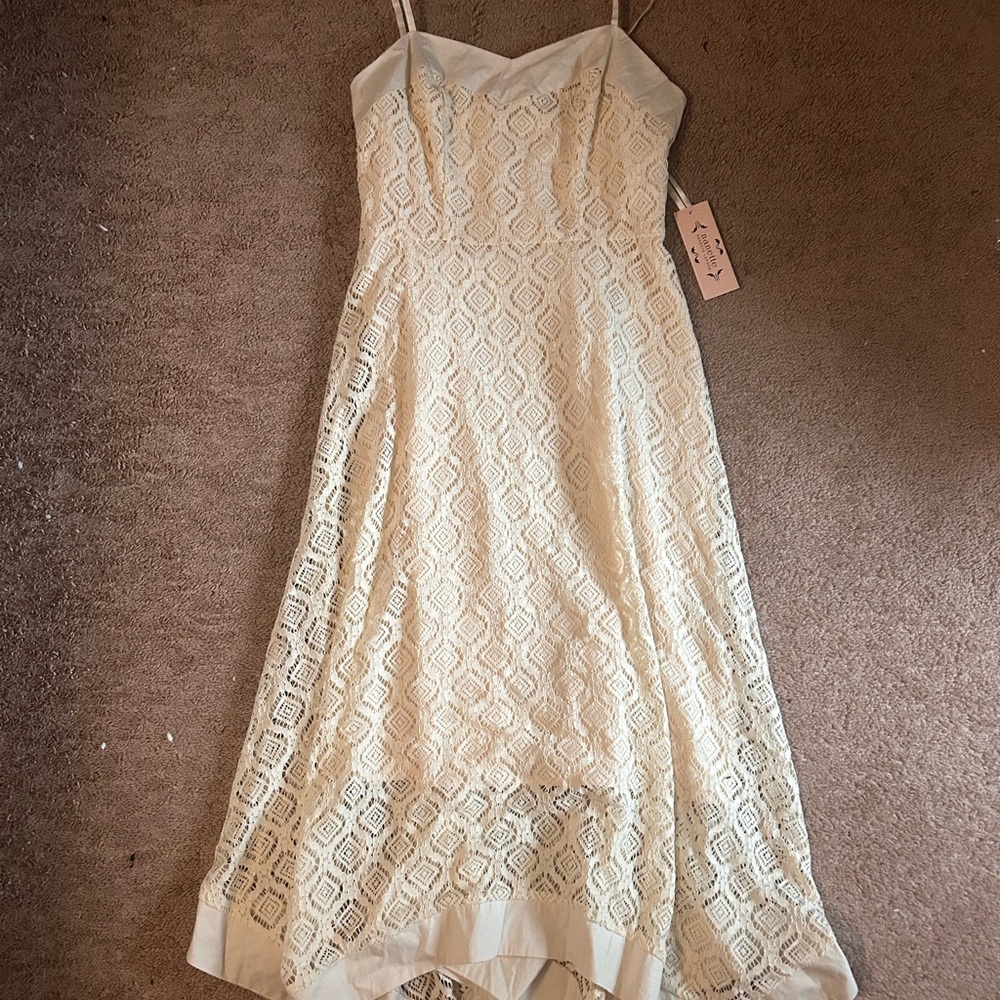 Cream summer country lace dress